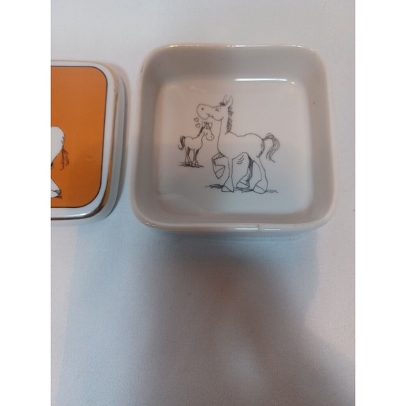 Vintage Kersten Bros Ceramic Trinket Box The Inside Story Enesco 1977 Horse Love - Picture 2 of 6